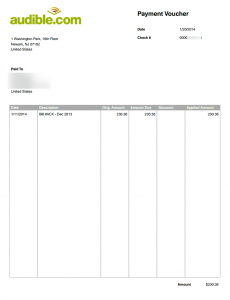 Audible Audiobook Payment Report